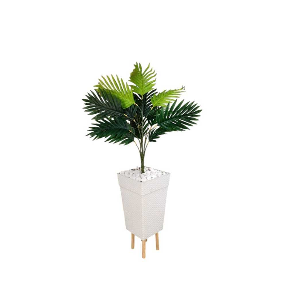 Planta Artificial Cerejeira Rosa Bebe Com Vaso Grande + Suporte Decorativo Decoração Enfeite Sala Casa