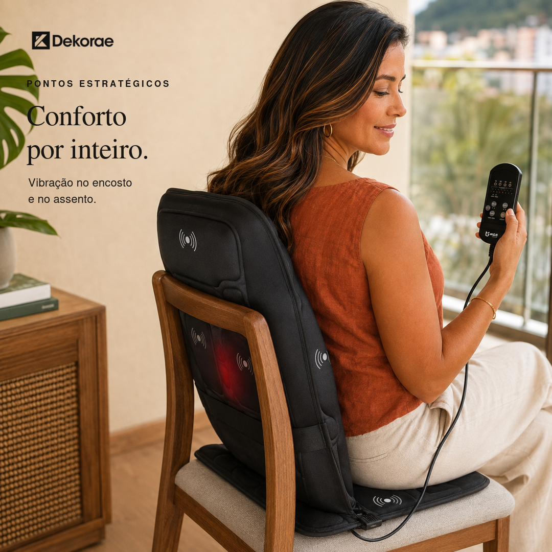 Assento Massageador Elétrico Multiuso Bivolt com Calor Infravermelho 8 Modos