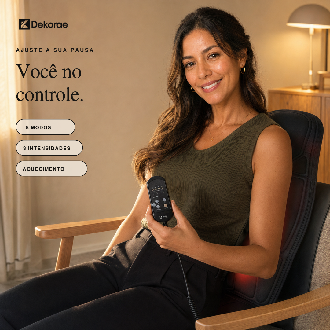 Assento Massageador Elétrico Multiuso Bivolt com Calor Infravermelho 8 Modos