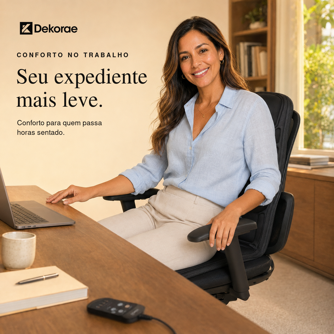Assento Massageador Elétrico Multiuso Bivolt com Calor Infravermelho 8 Modos