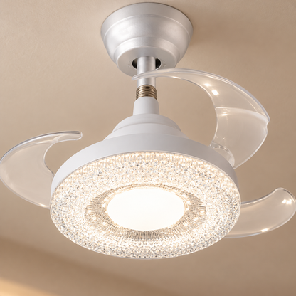 Ventilador Lâmpada De Teto LED Silencioso C/ Controle Remoto 3 Hélices Bivolt E27 120W