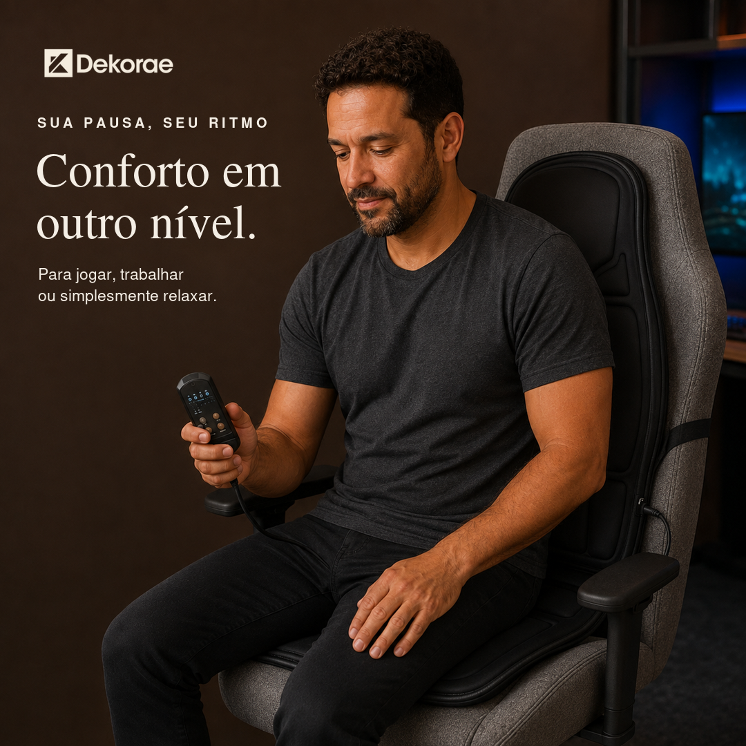 Assento Massageador Elétrico Multiuso Bivolt com Calor Infravermelho 8 Modos
