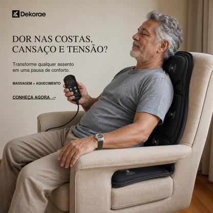 Assento Massageador Elétrico Multiuso Bivolt com Calor Infravermelho 8 Modos
