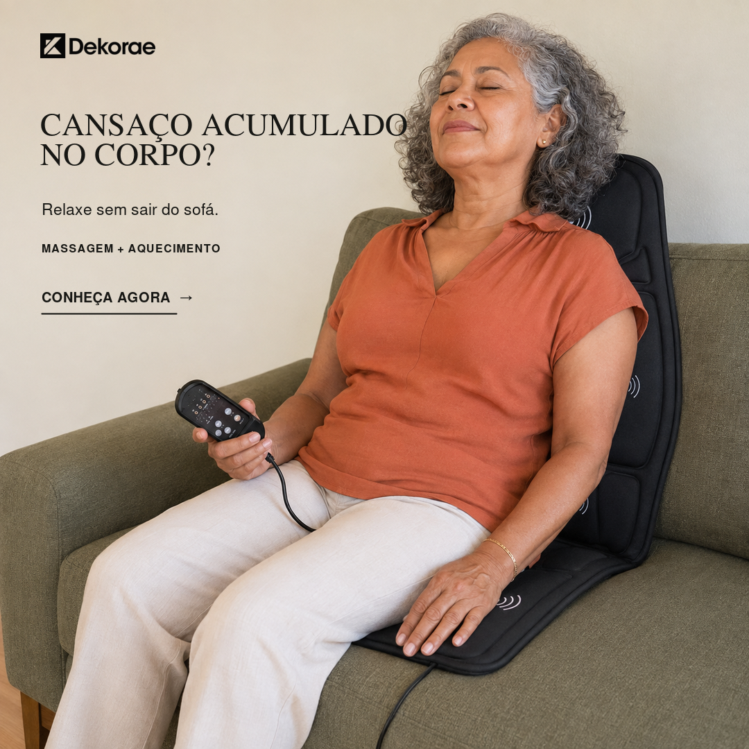 Assento Massageador Elétrico Multiuso Bivolt com Calor Infravermelho 8 Modos