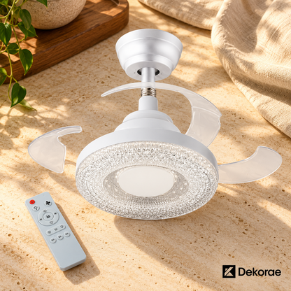 Ventilador Lâmpada De Teto LED Silencioso C/ Controle Remoto 3 Hélices Bivolt E27 120W