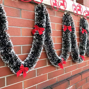 Guirlanda de Natal Verde com Plumas 10m