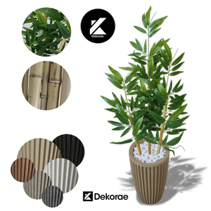 Planta Artificial Bambu Da Sorte Natural Dekorae Com Vaso Coluna