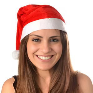 Kit com 12 Gorros de Papai Noel Vermelho para Decoração de Natal