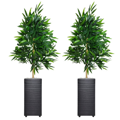 Conjunto 2 Bambu Da Sorte Com Vaso Decorativo 90cm