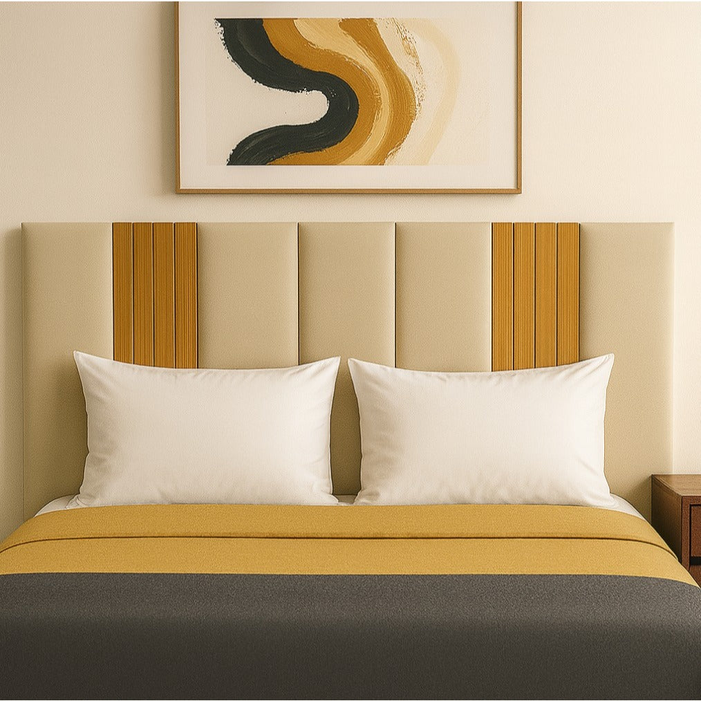 Conjunto Cabeceiras Estofada Cama Box Casal Moderna Luxo Modulada Sem Furo Autocolante 40cmx19cm