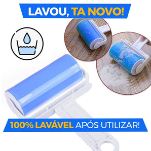 Rolo Removedor Pelos Adesivo Lavável Reutilizável Roll Cleaner - COMPRE 1 LEVE 3