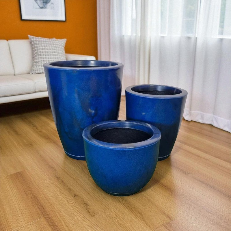 Kit 04 Vasos para Planta Flor Casa Jardim Varanda Coluna Redonda N1 N2 Bojo N1 + Bacia N1 com prato