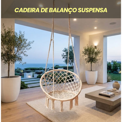 Cadeira De Balanço Suspensa Rede Teto Sacada Varanda Luxo