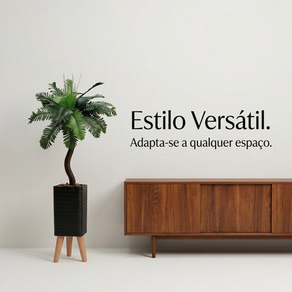 Kit 2 Plantas Artificiais com Vaso para Sala e Escritório Folhagem Realista Design Moderno