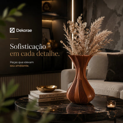 Vaso Decorativo Évora Prime 3D Minimalista Premium Dekorae