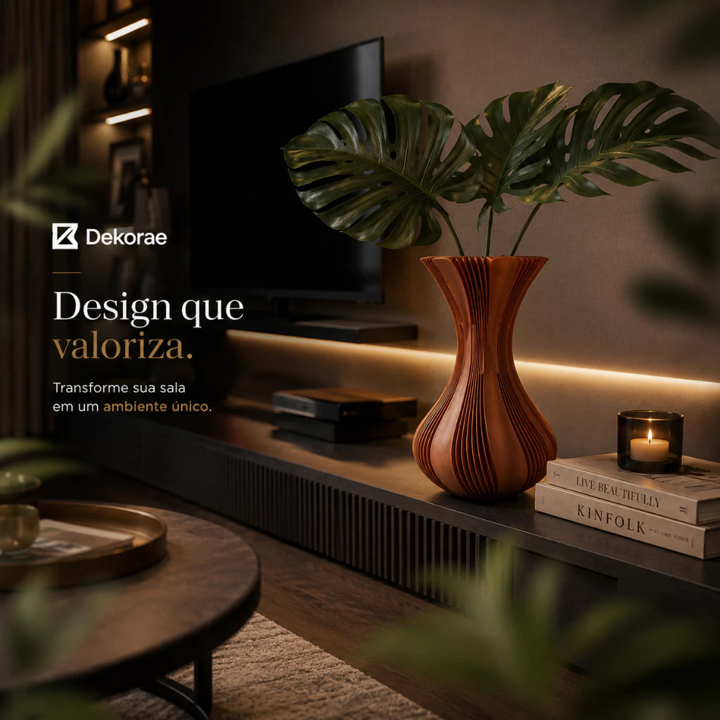 Vaso Decorativo Évora Prime 3D Minimalista Premium Dekorae