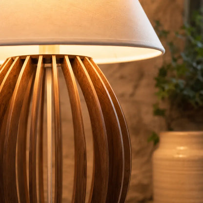 Luminária Abajur de Mesa Minimalista em Madeira