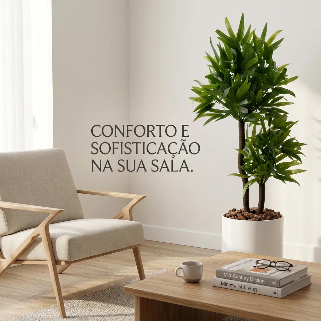 Vaso com Planta Bambu da Sorte Artificial – Conjunto 1m Decorativo Completo
