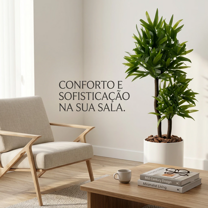 Vaso com Planta Bambu da Sorte Artificial – Conjunto 1m Decorativo Completo