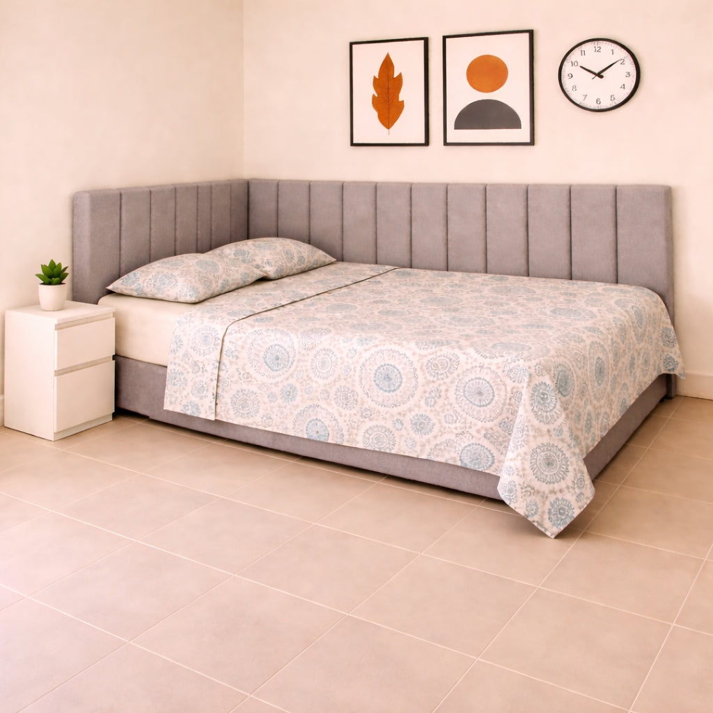 Conjunto Cabeceiras Estofada Cama Box Casal Moderna Luxo Modulada Sem Furo Autocolante 40cmx19cm