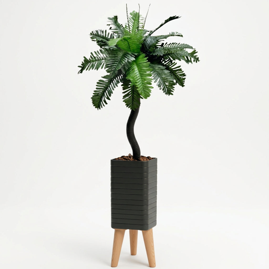 Kit 2 Plantas Artificiais com Vaso para Sala e Escritório Folhagem Realista Design Moderno