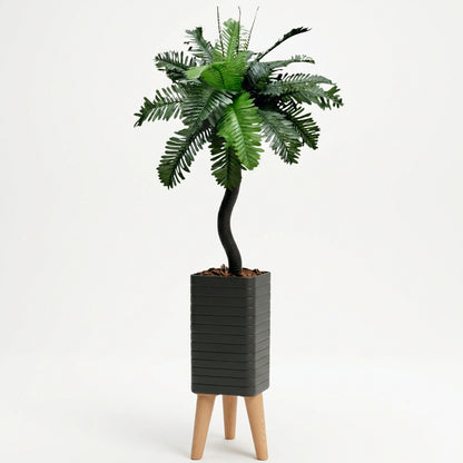 Kit 2 Plantas Artificiais com Vaso para Sala e Escritório Folhagem Realista Design Moderno