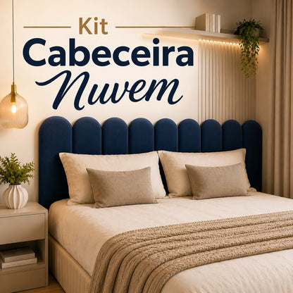 conjunto Cabeceiras Estofada Cama Box Casal Moderna Luxo Modulada Sem Furo Autocolante 40cmx19cm