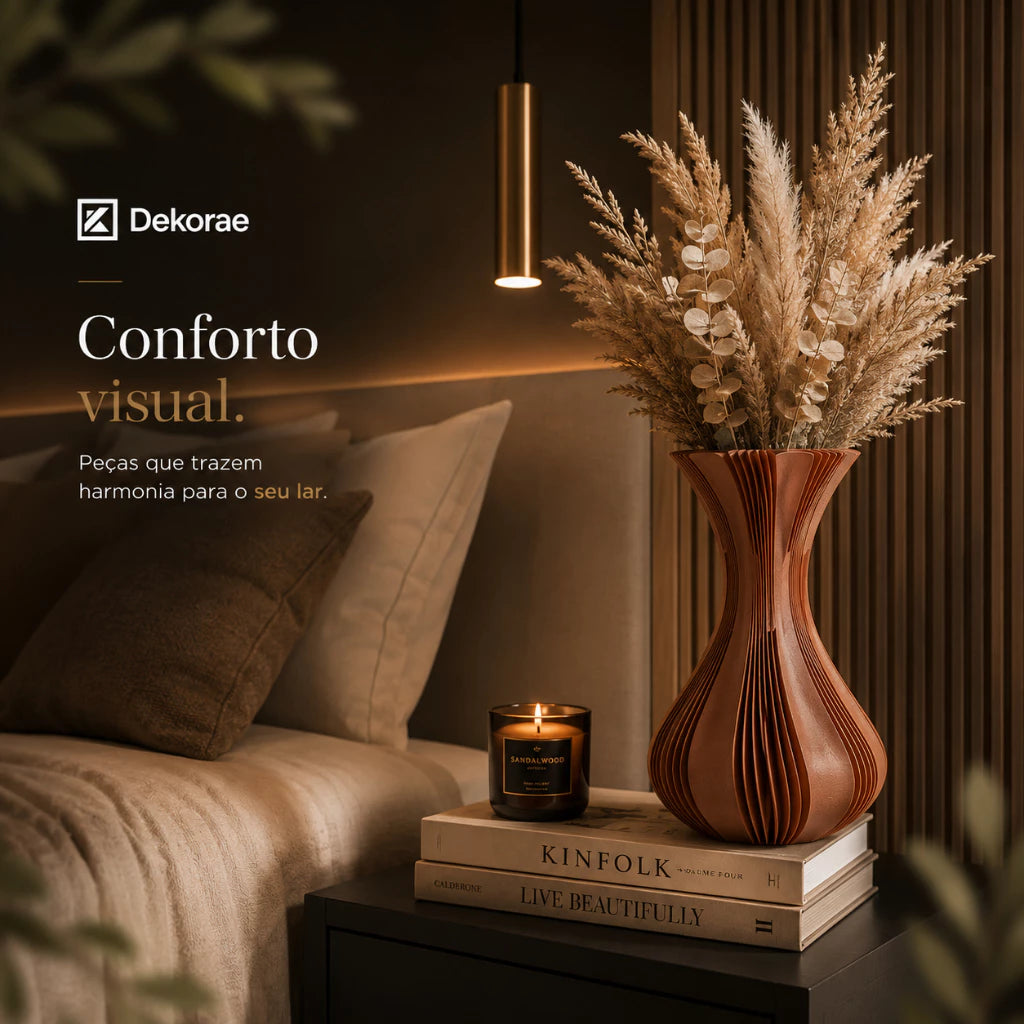 Vaso Decorativo Évora Prime 3D Minimalista Premium Dekorae