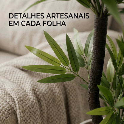 Vaso com Planta Bambu da Sorte Artificial – Conjunto 1m Decorativo Completo
