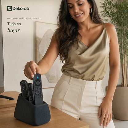 Porta-Controles Triplo Moderno – Organizador Multiuso