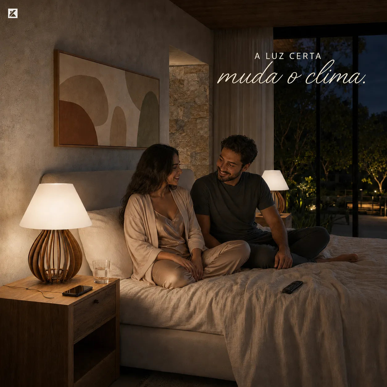 Luminária Abajur de Mesa Minimalista em Madeira