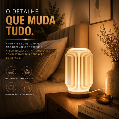 Luminária Abajur LED Canelada 3D Dekorae™