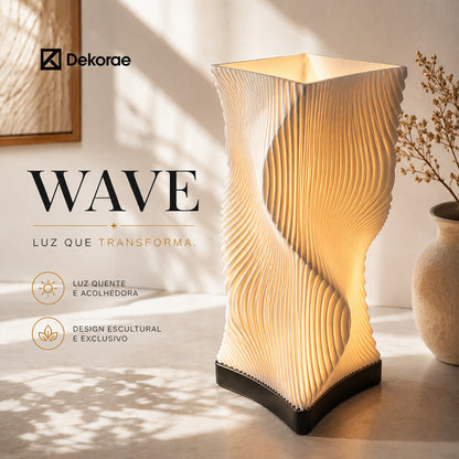 Luminária Onda Wave LED DEKORAE | Abajur | Design Escultural