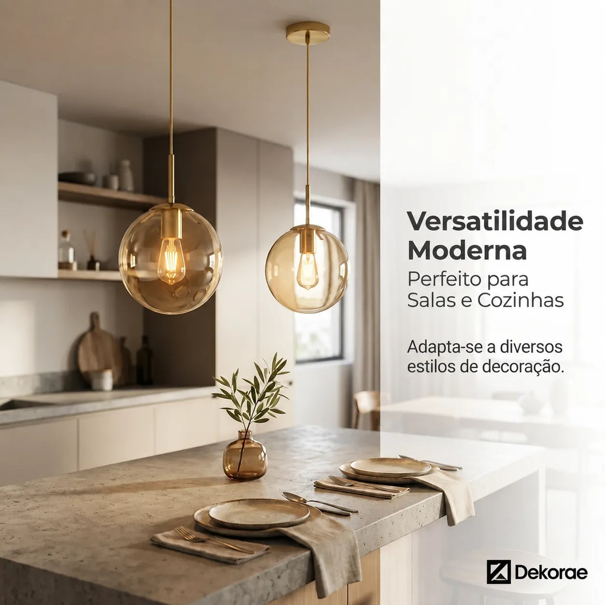 Lustre Pendente Teto Globo Vidro Dourado E27 Com Lâmpada