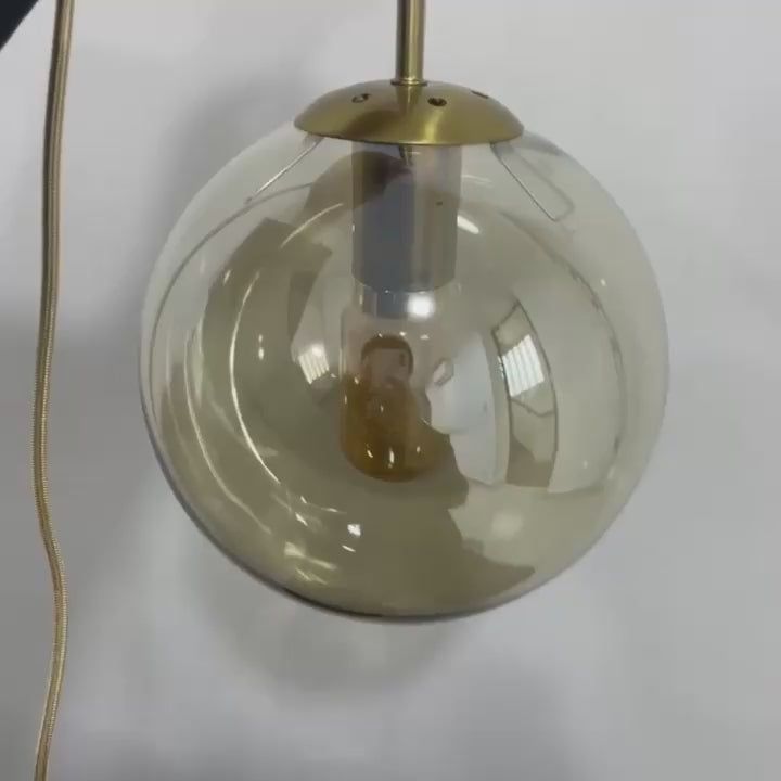 Lustre Pendente Teto Globo Vidro Dourado Dekorae - detalhes do produto